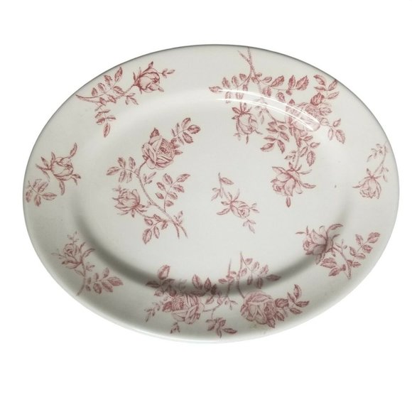 Churchill England Antique Rose Pink Oval Platter 12.5 x 9.5 Glossy Finish MINT